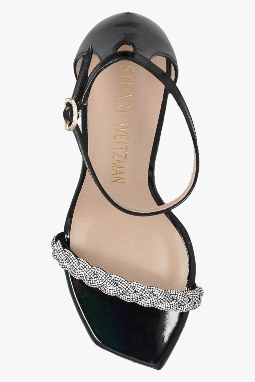 STUART WEITZMAN ニアリヌトサンタル S2206NEARLYNUDESUE BLK Stuart Weitzman Leather Nearlynude Sandals S3312.PAT-AMJ